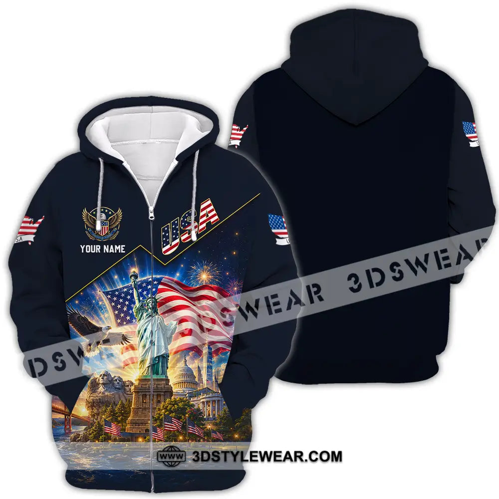 Unisex Shirt - Custom USA Shirt - Zipper Hoodie / S - T-shirt