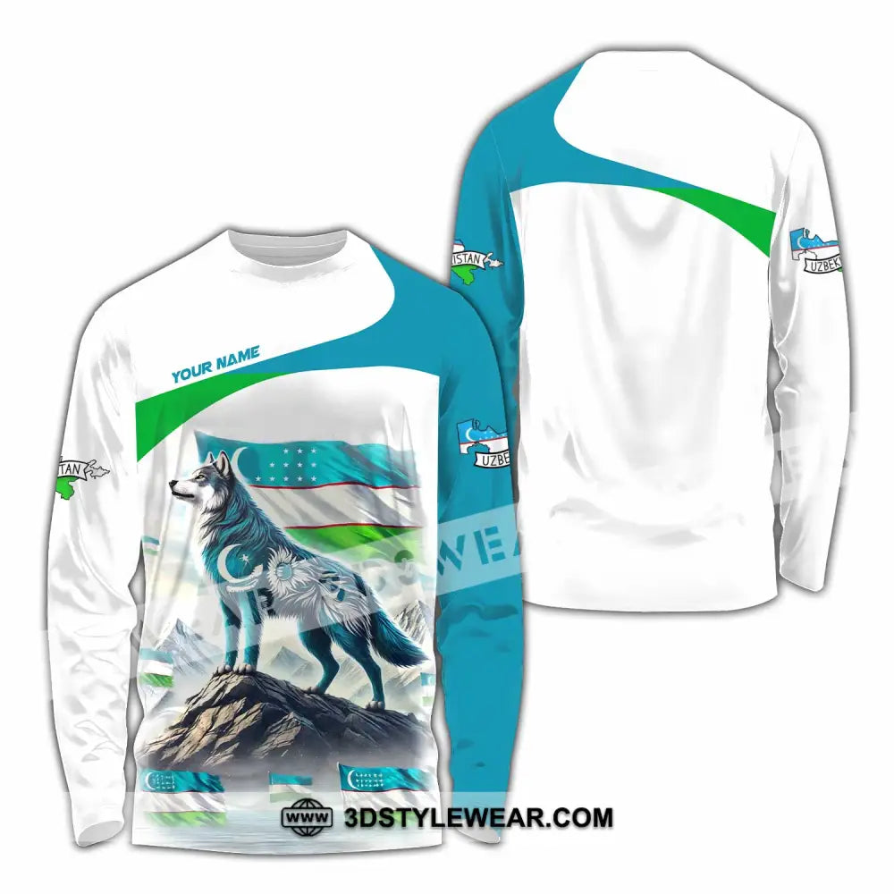 Unisex Shirt - Custom Uzbekistan Shirt - Long Sleeve Shirt / S - T-shirt