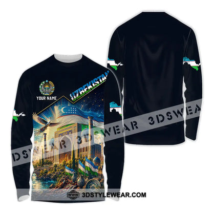 Unisex Shirt - Custom Uzbekistan Shirt - Long Sleeve Shirt / S - T-shirt