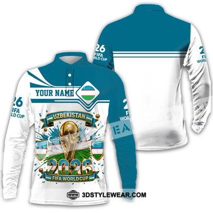 Unisex Shirt - Custom Uzbekistan World Cup 2026 Shirt - Long Sleeve Polo / S - T-shirt