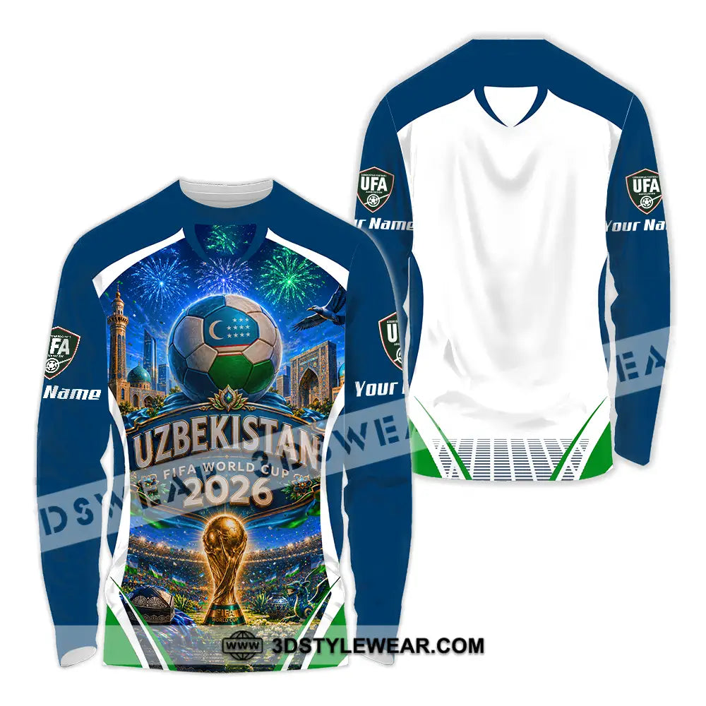 Unisex Shirt - Custom Uzbekistan World Cup 2026 Shirt - Long Sleeve Shirt / S - T-shirt