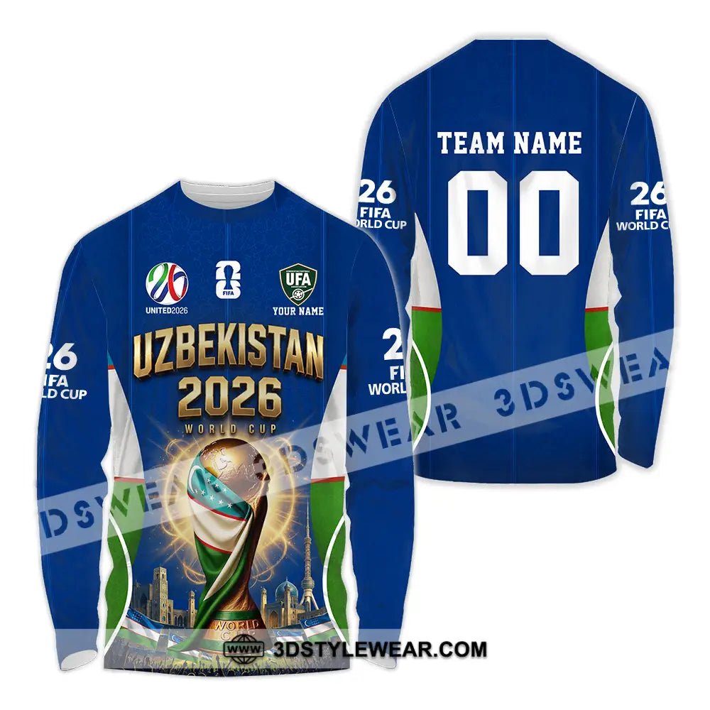 Unisex Shirt - Custom Uzbekistan World Cup 2026 Shirt - Long Sleeve Shirt / S - T-shirt