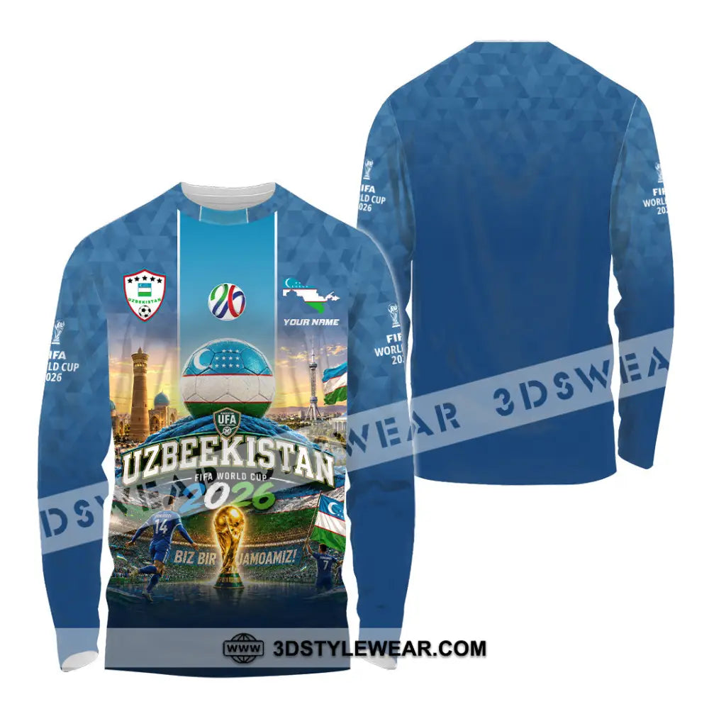 Unisex Shirt - Custom Uzbekistan World Cup 2026 Shirt - Long Sleeve Shirt / S - T-shirt