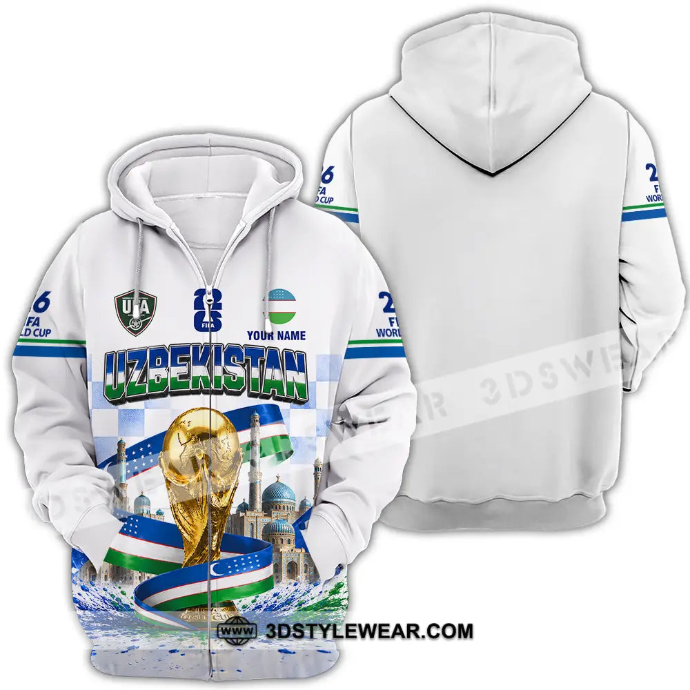 Unisex Shirt - Custom Uzbekistan World Cup 2026 Shirt - Zipper Hoodie / S - T-shirt