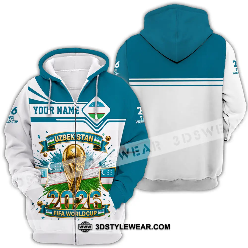 Unisex Shirt - Custom Uzbekistan World Cup 2026 Shirt - Zipper Hoodie / S - T-shirt