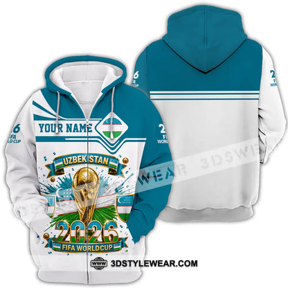 Unisex Shirt - Custom Uzbekistan World Cup 2026 Shirt - Zipper Hoodie / S - T-shirt
