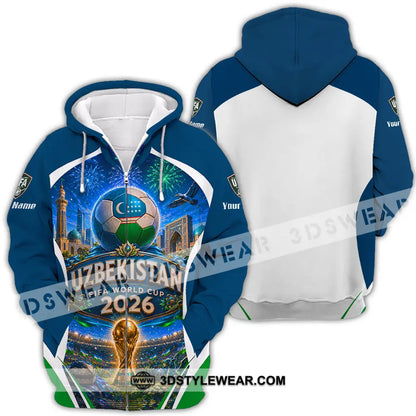 Unisex Shirt - Custom Uzbekistan World Cup 2026 Shirt - Zipper Hoodie / S - T-shirt