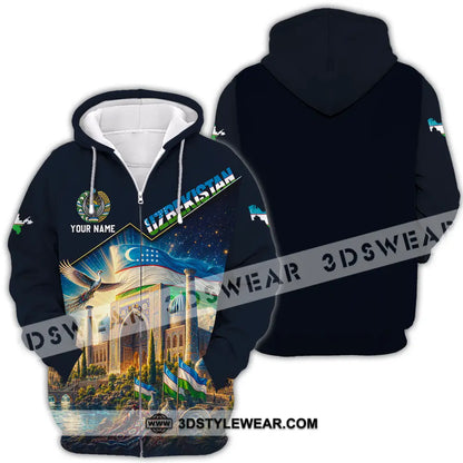 Unisex Shirt - Custom Uzbekistan Shirt - Zipper Hoodie / S - T-shirt