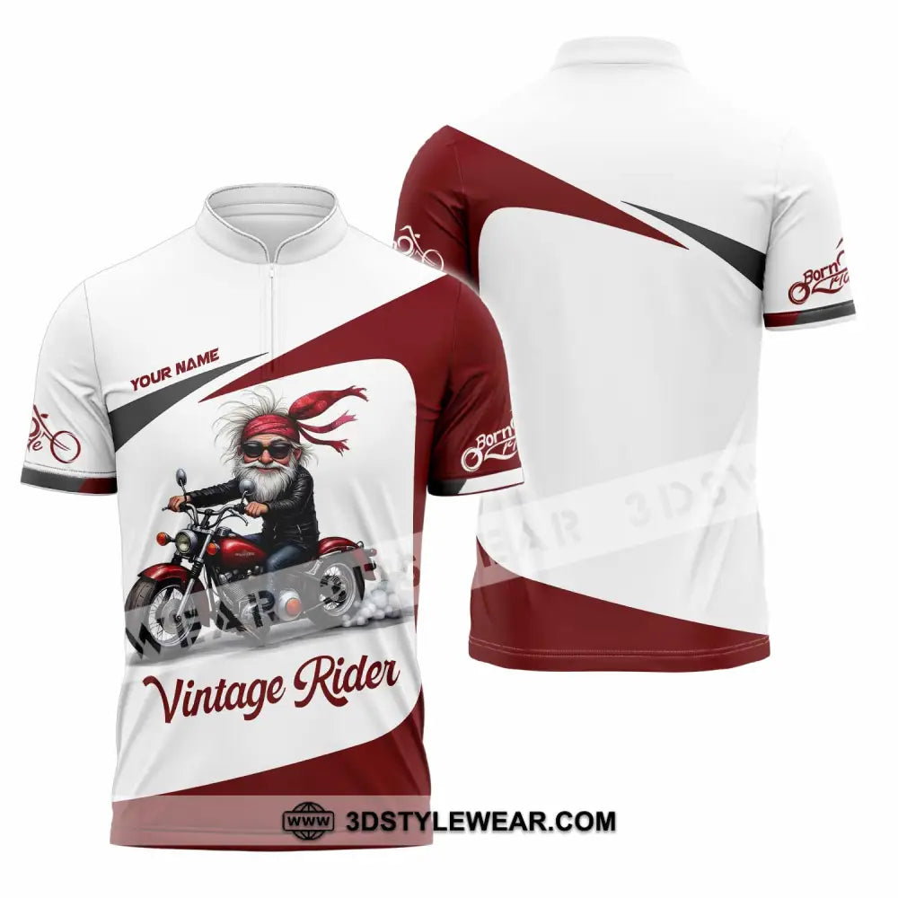 Unisex Shirt - Custom Vintage Rider Shirt - Zipper Polo Shirt / S - T-shirt
