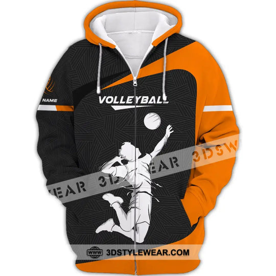 Unisex Shirt, Custom Volleyball Shirt, Volleyball Zipper Hoodie, T-Shirt for Volleyball Team, Gift for Volleyball Players style option 2
