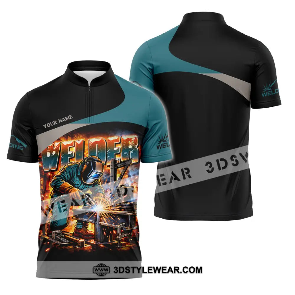 Unisex Shirt - Custom Welder Shirt - Zipper Polo Shirt / S - T-shirt