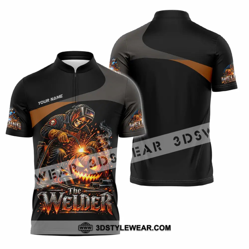 Unisex Shirt - Custom Welder Shirt - Zipper Polo Shirt / S - T-shirt