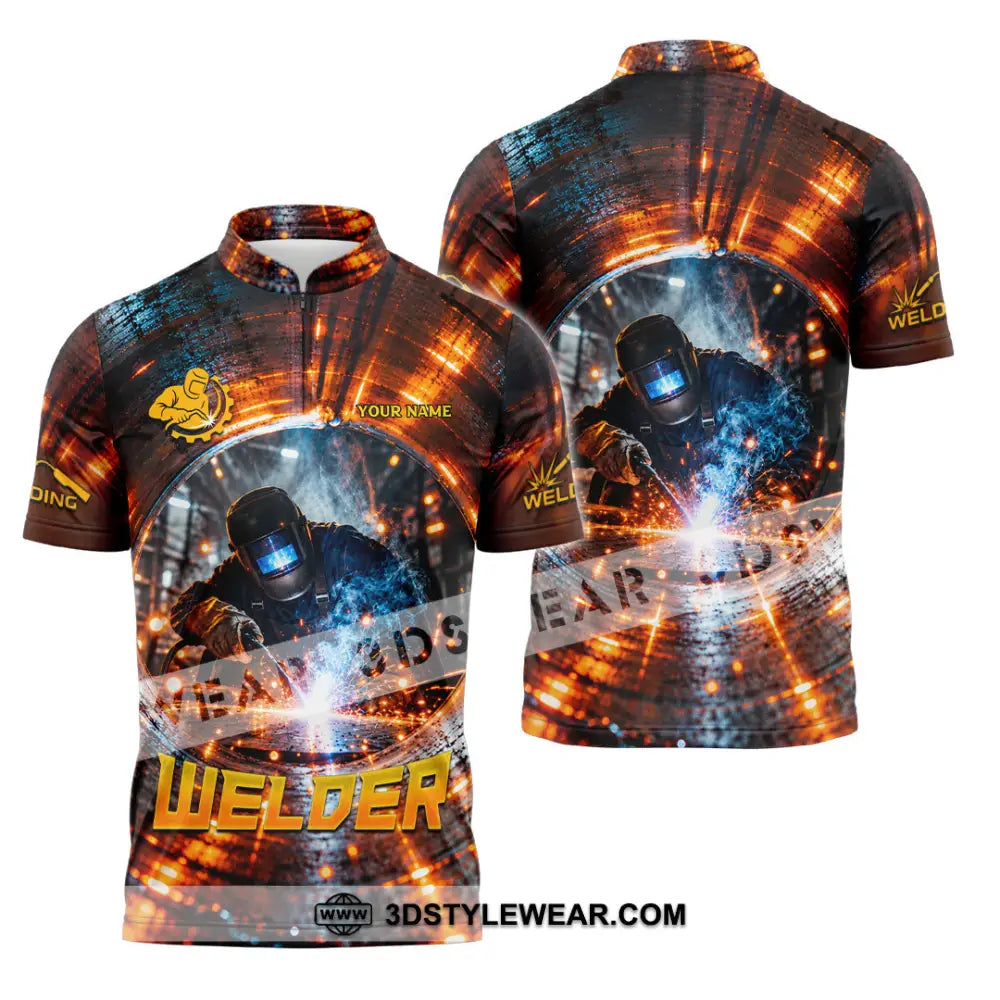 Unisex Shirt - Custom Welder Shirt - Zipper Polo Shirt / S - T-shirt