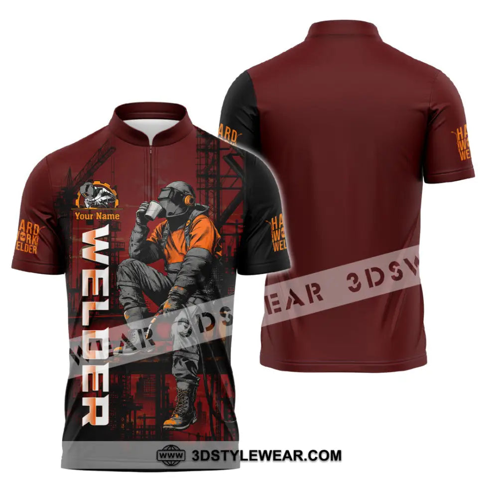Unisex Shirt - Custom Welder Shirt - Zipper Polo Shirt / S - T-shirt