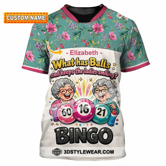 Unisex Shirt - Custom What Has Balls And Keeps The Ladies Smiling Bingo Shirt style option 1