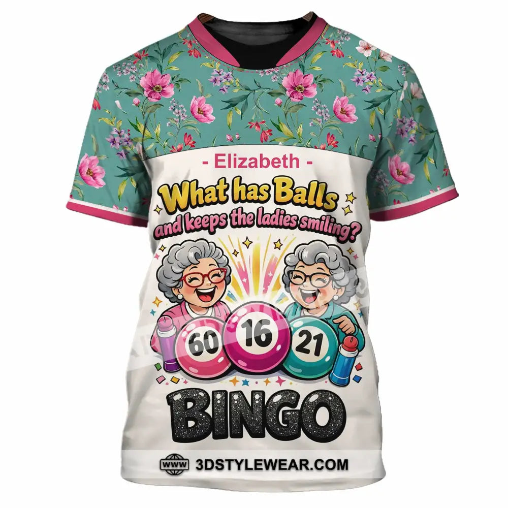 Unisex Shirt - Custom What Has Balls And Keeps The Ladies Smiling Bingo Shirt - T-Shirt / S - T-shirt