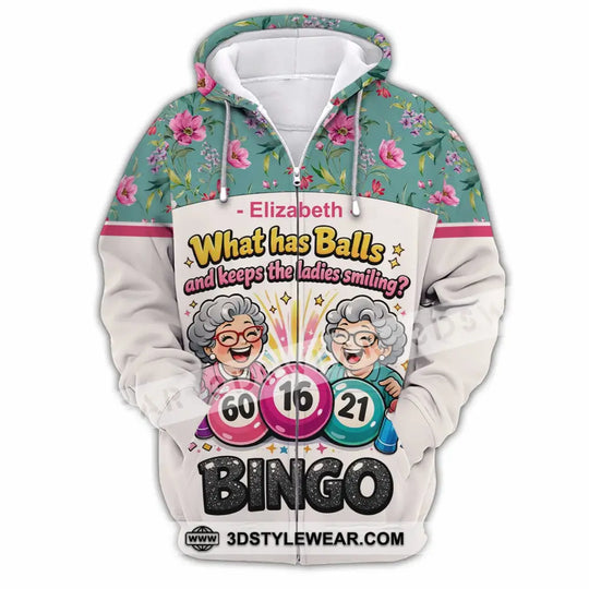 Unisex Shirt - Custom What Has Balls And Keeps The Ladies Smiling Bingo Shirt style option 2