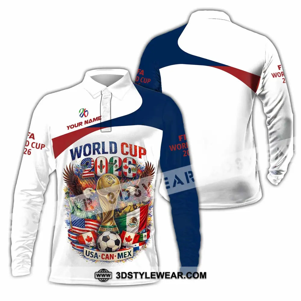 Unisex Shirt - Custom World Cup 2026 3D Shirt - Long Sleeve Polo / S - T-shirt