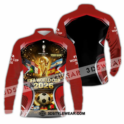 Unisex Shirt - Custom World Cup 2026 3D Shirt Long Sleeve Polo / S T-shirt