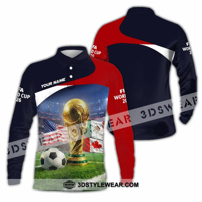 Unisex Shirt - Custom World Cup 2026 3D Shirt Long Sleeve Polo / S T-shirt