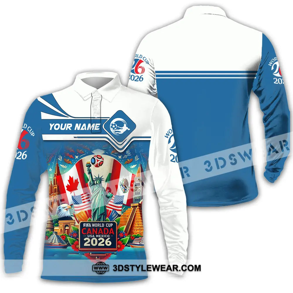 Unisex Shirt - Custom World Cup 2026 3D Shirt Long Sleeve Polo / S T-shirt