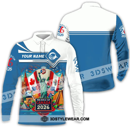 Unisex Shirt - Custom World Cup 2026 3D Shirt Long Sleeve Polo / S T-shirt