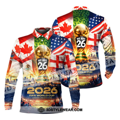 Unisex Shirt - Custom World Cup 2026 3D Shirt Long Sleeve Polo / S T-shirt