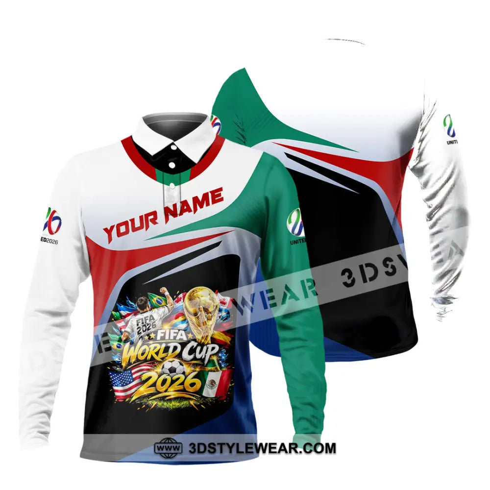 Unisex Shirt - Custom World Cup 2026 3D Shirt - Long Sleeve Polo / S - T-shirt