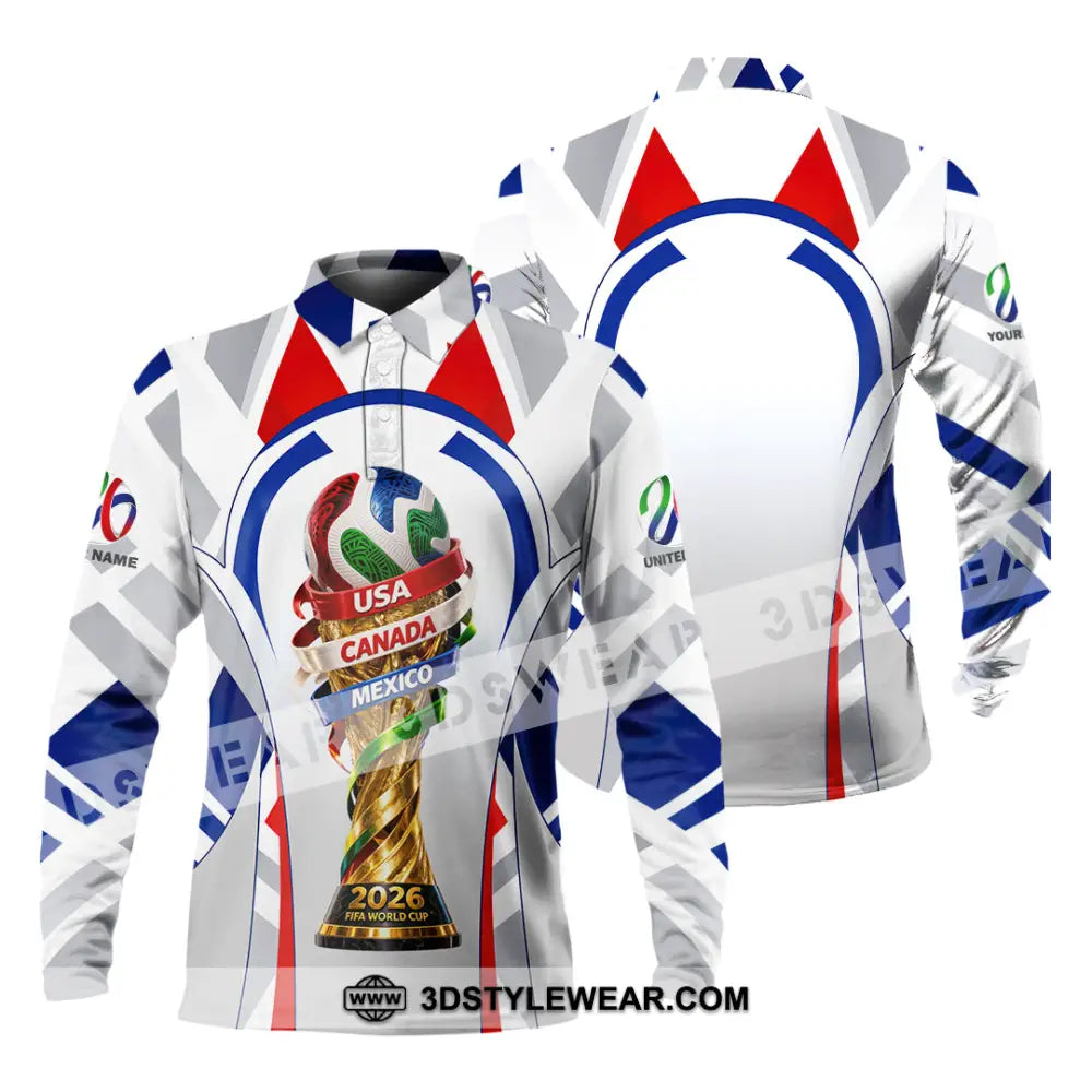 Unisex Shirt - Custom World Cup 2026 3D Shirt Long Sleeve Polo / S T-shirt
