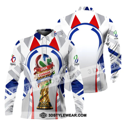Unisex Shirt - Custom World Cup 2026 3D Shirt Long Sleeve Polo / S T-shirt