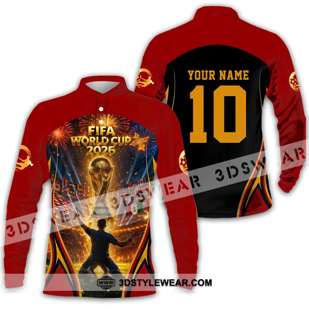 Unisex Shirt - Custom World Cup 2026 3D Shirt Long Sleeve Polo / S T-shirt