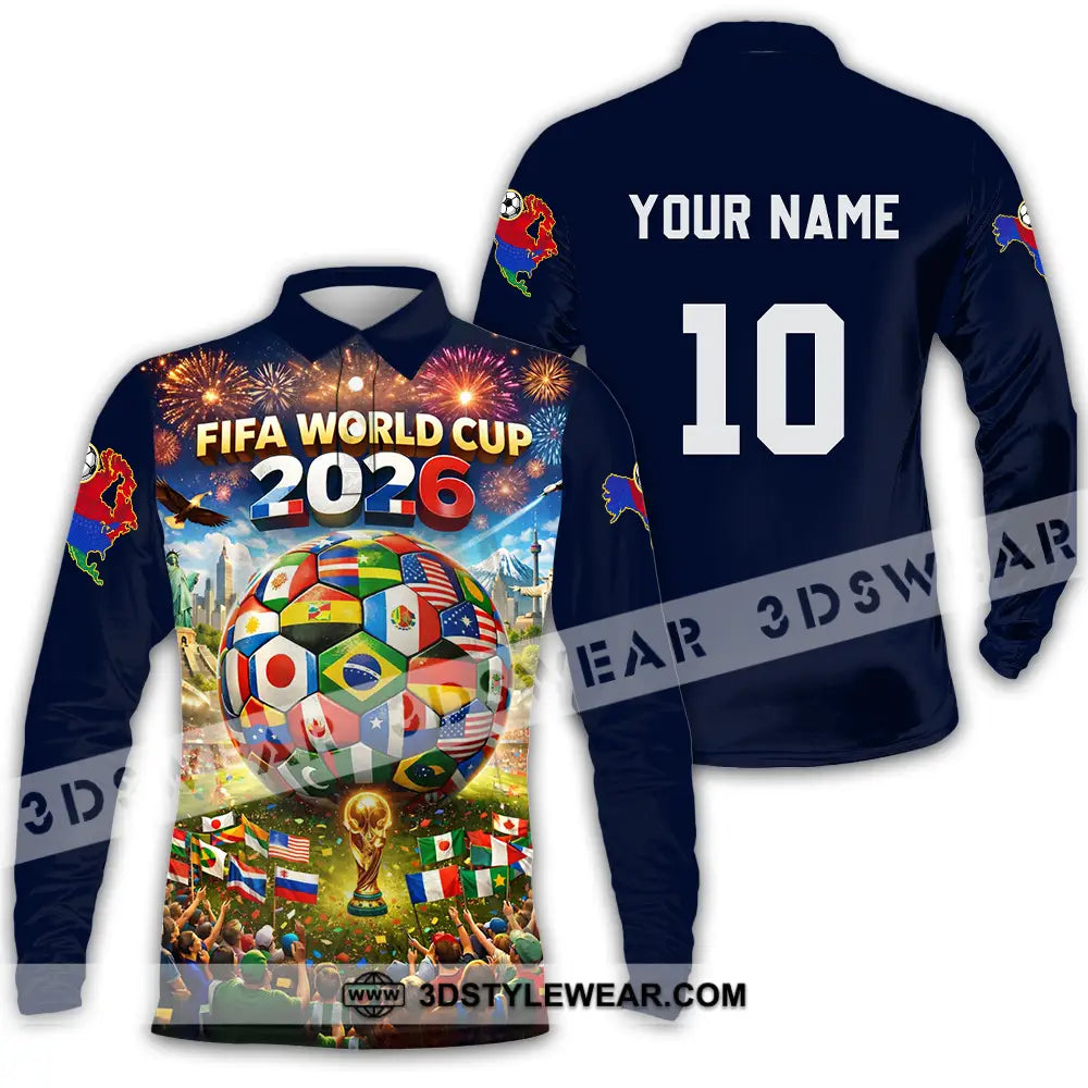 Unisex Shirt - Custom World Cup 2026 3D Shirt Long Sleeve Polo / S T-shirt