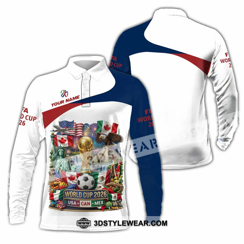 Unisex Shirt - Custom World Cup 2026 3D Shirt - Long Sleeve Polo / S - T-shirt
