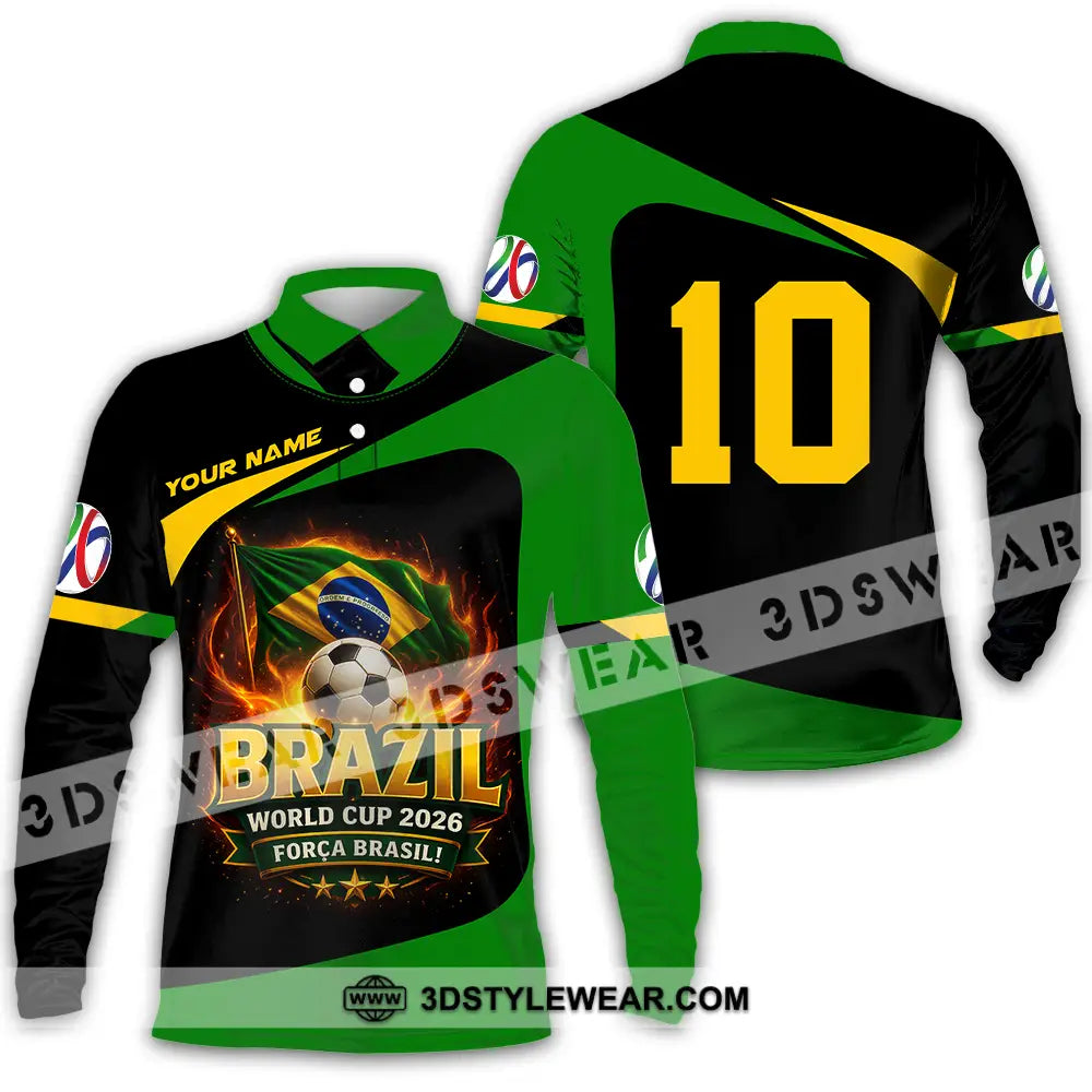 Unisex Shirt - Custom World Cup 2026 3D Shirt Long Sleeve Polo / S T-shirt