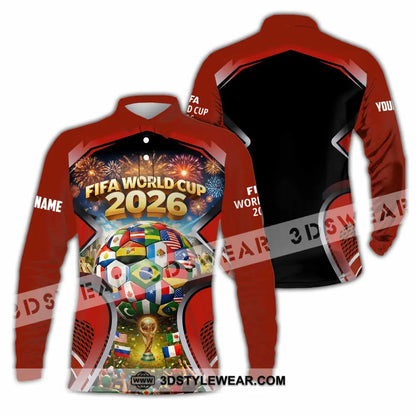 Unisex Shirt - Custom World Cup 2026 3D Shirt Long Sleeve Polo / S T-shirt