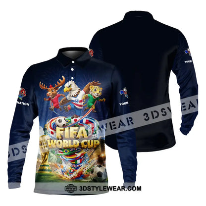 Unisex Shirt - Custom World Cup 2026 3D Shirt Long Sleeve Polo / S T-shirt