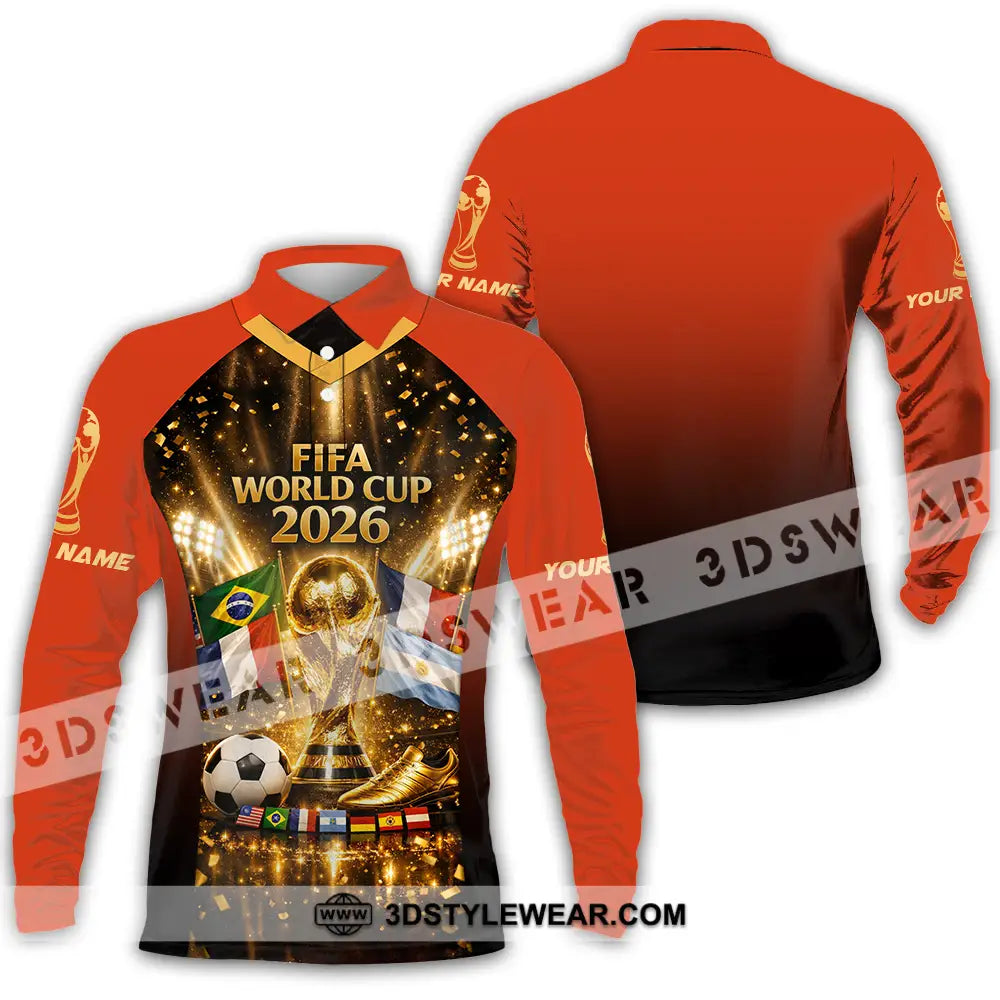 Unisex Shirt - Custom World Cup 2026 3D Shirt Long Sleeve Polo / S T-shirt