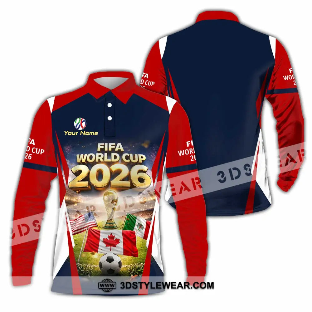 Unisex Shirt - Custom World Cup 2026 3D Shirt Long Sleeve Polo / S T-shirt