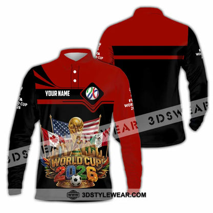 Unisex Shirt - Custom World Cup 2026 3D Shirt - Long Sleeve Polo / S - T-shirt