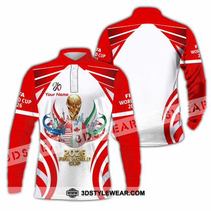 Unisex Shirt - Custom World Cup 2026 3D Shirt Long Sleeve Polo / S T-shirt