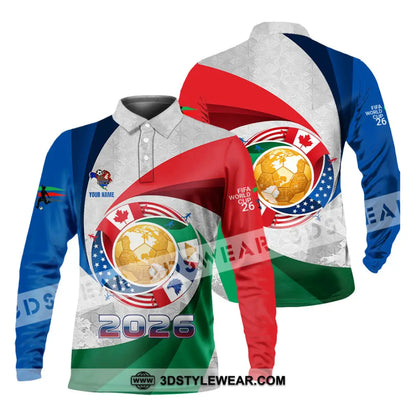 Unisex Shirt - Custom World Cup 2026 3D Shirt Long Sleeve Polo / S T-shirt