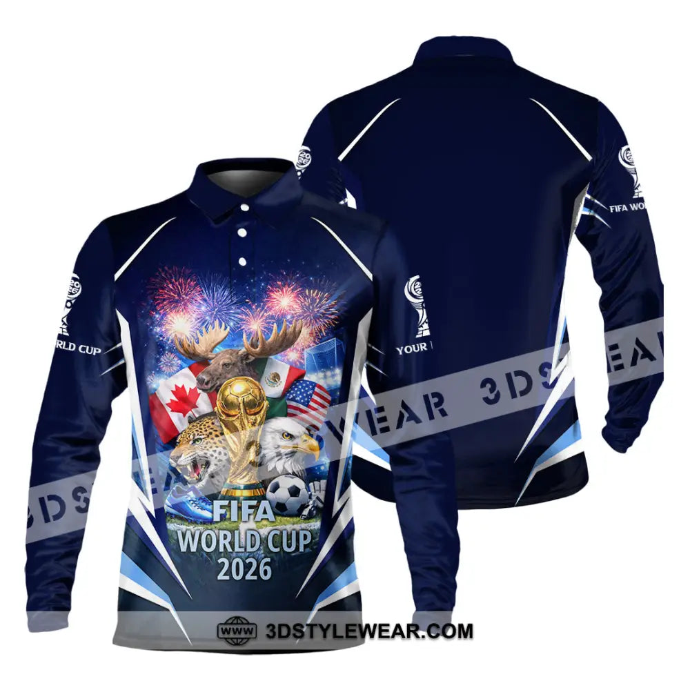 Unisex Shirt - Custom World Cup 2026 3D Shirt Long Sleeve Polo / S T-shirt