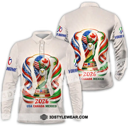 Unisex Shirt - Custom World Cup 2026 3D Shirt Long Sleeve Polo / S T-shirt