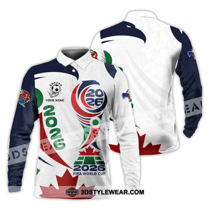 Unisex Shirt - Custom World Cup 2026 3D Shirt Long Sleeve Polo / S T-shirt