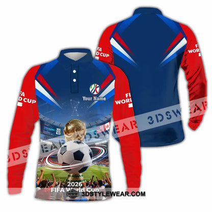 Unisex Shirt - Custom World Cup 2026 3D Shirt Long Sleeve Polo / S T-shirt