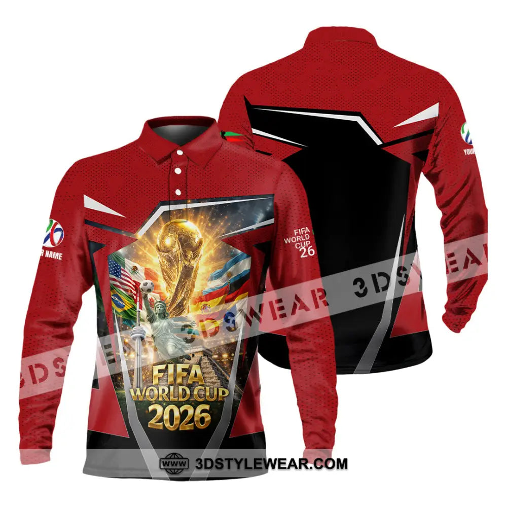 Unisex Shirt - Custom World Cup 2026 3D Shirt Long Sleeve Polo / S T-shirt