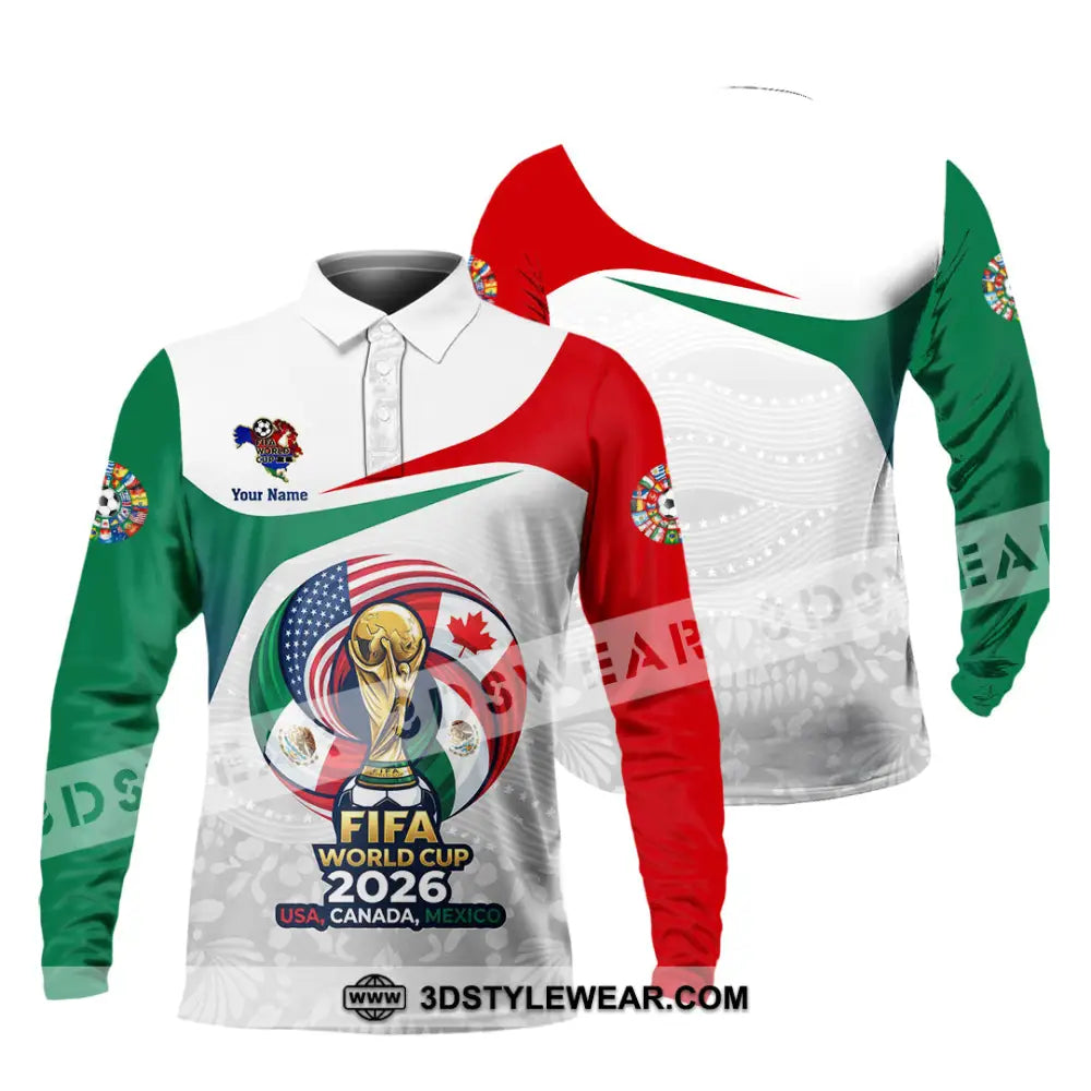 Unisex Shirt - Custom World Cup 2026 3D Shirt - Long Sleeve Polo / S - T-shirt