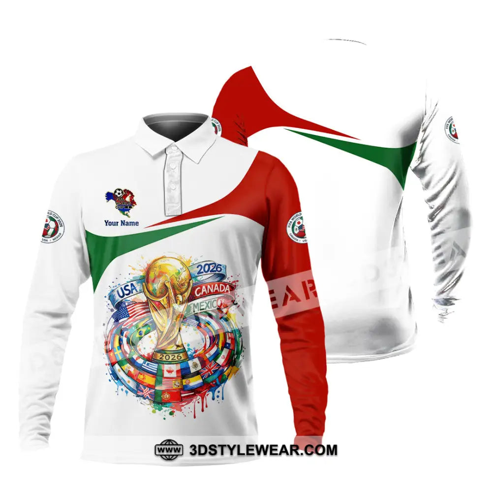 Unisex Shirt - Custom World Cup 2026 3D Shirt - Long Sleeve Polo / S - T-shirt