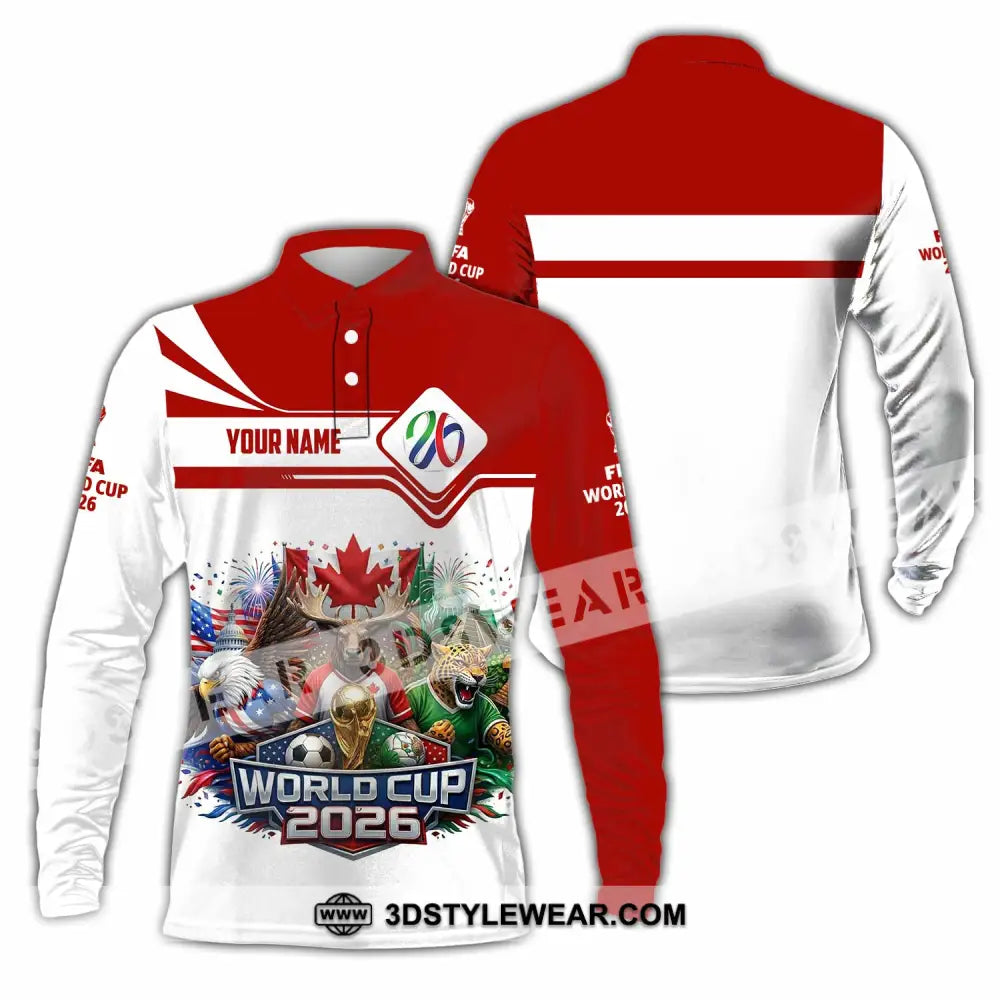 Unisex Shirt - Custom World Cup 2026 3D Shirt - Long Sleeve Polo / S - T-shirt