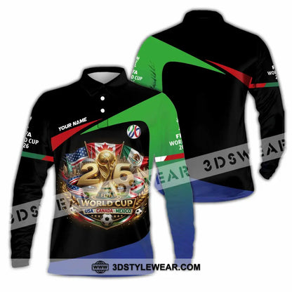Unisex Shirt - Custom World Cup 2026 3D Shirt Long Sleeve Polo / S T-shirt
